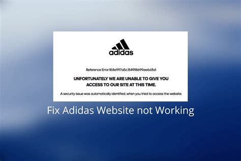 adidas website not working